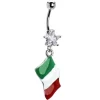 Momo Italy Flag Dangle Belly Ring