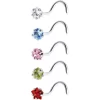 Momo 18 Gauge Stainless Steel Star CZ Nose Ring Pack Set