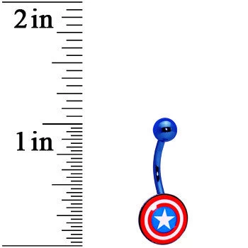Anodized Captain American Belly Ring 2 Anodized Captain American Belly Ring - Image 2
