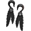 0 Gauge Organic Areng Wood Spirit Feathers Hanger Plug Set