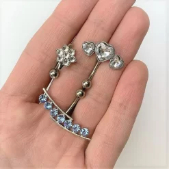 Clear CZ Gem Pretty Posy Flower Top Mount Belly Ring -Body Jewelry Store 45043 64898 CL 6a8fff06 90e2 410a b9a5 050a4a2b00a7