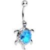 Gaby Aqua Gem Swimming Turtle Belly Ring