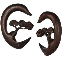 7/16 Organic Sono Wood Bonsai Tree Hanger Plug Set