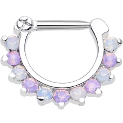 Gaby 14 Gauge 5/16 Alluring Faux Opal Sparkling Gem Septum Clicker