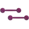 14 Gauge 1/2 Purple Ceramic Coated Nipple Barbell Set