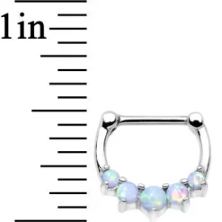 16 Gauge 1/4 White Synthetic Opal Steel Bar Simple Septum Clicker -Body Jewelry Store 58553 f6fbe32f 10cf 4f00 959a e0818f0775dd
