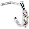 18 Gauge Aurora Gem Steel Faux Hoop L Shaped Nose Ring