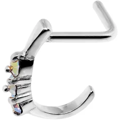 18 Gauge Aurora Gem Steel Faux Hoop L Shaped Nose Ring -Body Jewelry Store 59229 4987edd4 094d 46df 947d 87d95d72eefe