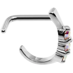 18 Gauge Aurora Gem Steel Faux Hoop L Shaped Nose Ring -Body Jewelry Store 59229 f4ae68b4 b2b4 4b94 9777 97c32716cab2