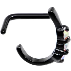 18 Gauge Aurora Gem Black PVD Faux Hoop L Shaped Nose Ring -Body Jewelry Store 59230 a305bf59 8b7e 4e54 b232 2e0944beb864