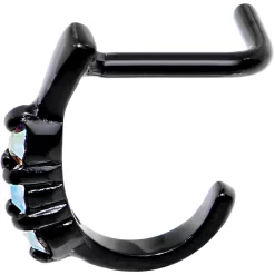 18 Gauge Aurora Gem Black PVD Faux Hoop L Shaped Nose Ring -Body Jewelry Store 59230 a31b396b 44b4 409f 9ec2 9bd7c4695d30