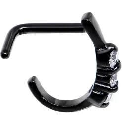 18 Gauge Clear Gem Black PVD Faux Hoop L Shaped Nose Ring -Body Jewelry Store 59232 f616af1d 7fe3 4f16 ae00 34a488870a59