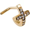 18 Gauge Clear Gem Gold PVD Cross Faux Hoop L Shaped Nose Ring