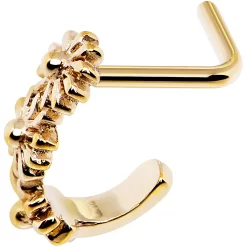 18 Gauge Gold PVD Daisy Flower Chain Faux Hoop L Shaped Nose Ring 7 18 Gauge Gold PVD Daisy Flower Chain Faux Hoop L Shaped Nose Ring -Body Jewelry Store 59262 a6b46b24 fce0 4d78 8d38 086d4fba39c1