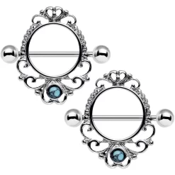 Gaby 14 Gauge 3/4 Faux Turquoise Decadent Dalliance Nipple Shield Set