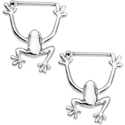 Gaby 14 Gauge 1/2 Stainless Steel Hang With Me Frog Nipple Clicker Set