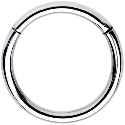 14 Gauge 1/2 Solid G23 Implant Grade Titanium Hinged Segment Ring
