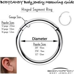 14 Gauge 1/2 Solid G23 Implant Grade Titanium Hinged Segment Ring -Body Jewelry Store 61754.otherimage5