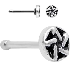 1/4 White Faux Opal Double Crescent Moon Nose Bone 6 Pack Set -Body Jewelry Store 63766.otherimage3