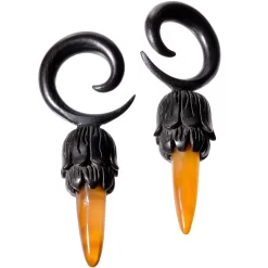 Brown Stone Iron Wood Tribal Spiral Taper Set -Body Jewelry Store 63801.main c32a285b 7d2c 4740 b3c3 8aaa58581baf