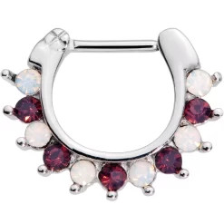 Gaby 16 Gauge 5/16 Deep Red White Cadence Septum Clicker