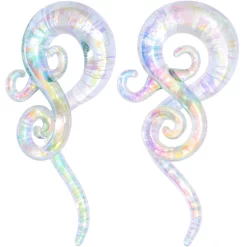 White Glass Shimmer Swirl Twirl Spiral Taper Set 6mm To 12mm 7 White Glass Shimmer Swirl Twirl Spiral Taper Set 6mm To 12mm -Body Jewelry Store 64148.main 14c582c9 f126 4049 ae22 4d4071262a97
