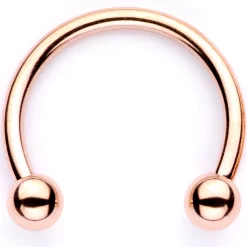 16 Gauge 3/8 White Faux Opal Rose Gold Tone Twisted Horseshoe BCR Captive Ring Set 8 16 Gauge 3/8 White Faux Opal Rose Gold Tone Twisted Horseshoe BCR Captive Ring Set -Body Jewelry Store 64252.otherimage3