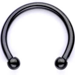 16 Gauge Teal Faux Opal Black Anodized Twisted Horseshoe Clip On Fake Septum Ring Set -Body Jewelry Store 64260.otherimage3