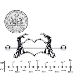 1 1/2 Skeleton Hand Heart Nipple Barbell Shield Set -Body Jewelry Store 64451.otherimage4