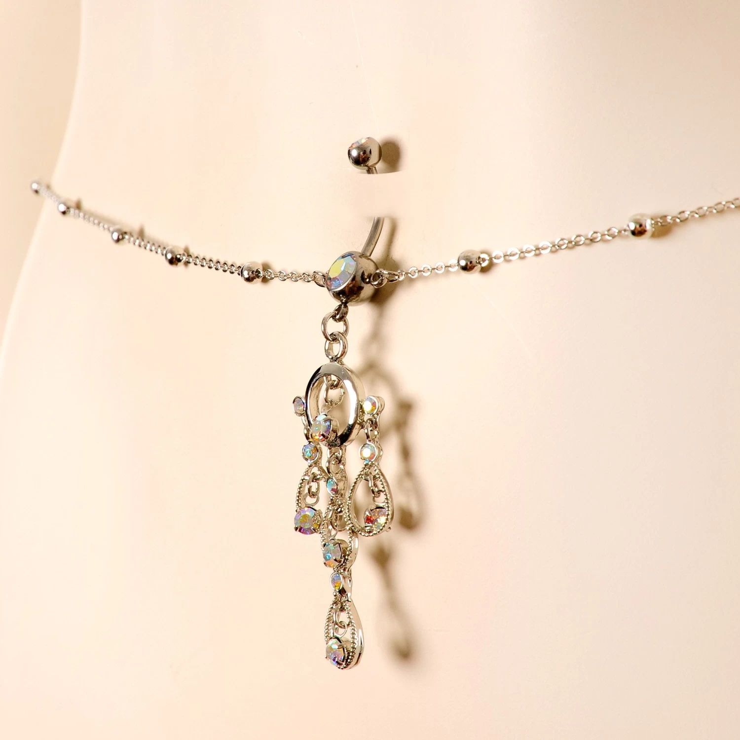 Momo Aurora Gem Dancing Queen Chandelier Dangle Belly Ring Belly Chain 4 Momo Aurora Gem Dancing Queen Chandelier Dangle Belly Ring Belly Chain - Image 4