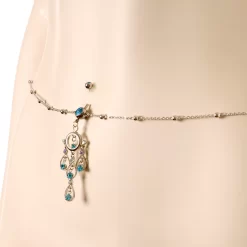 Momo Aqua Gem Dancing Queen Chandelier Dangle Belly Ring Belly Chain -Body Jewelry Store 64668 AQ.otherimage3