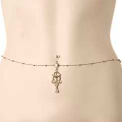 Momo Clear Gem Dancing Queen Chandelier Dangle Belly Ring Belly Chain 6 Momo Clear Gem Dancing Queen Chandelier Dangle Belly Ring Belly Chain -Body Jewelry Store 64668 CL.otherimage2