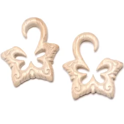 Organic Hand Carved Wood Lotus Flower Butterfly Hanger Plug Set 4mm To 10mm -Body Jewelry Store 64685 4MM.main 54595dbb 00fa 4a86 ac72 061a517c4d64