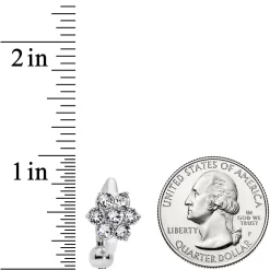 Clear CZ Gem Pretty Posy Flower Top Mount Belly Ring -Body Jewelry Store 64898 CL.otherimage3