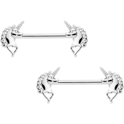 Gaby 14 Gauge 5/8 Precious Unicorn Barbell Nipple Ring Set