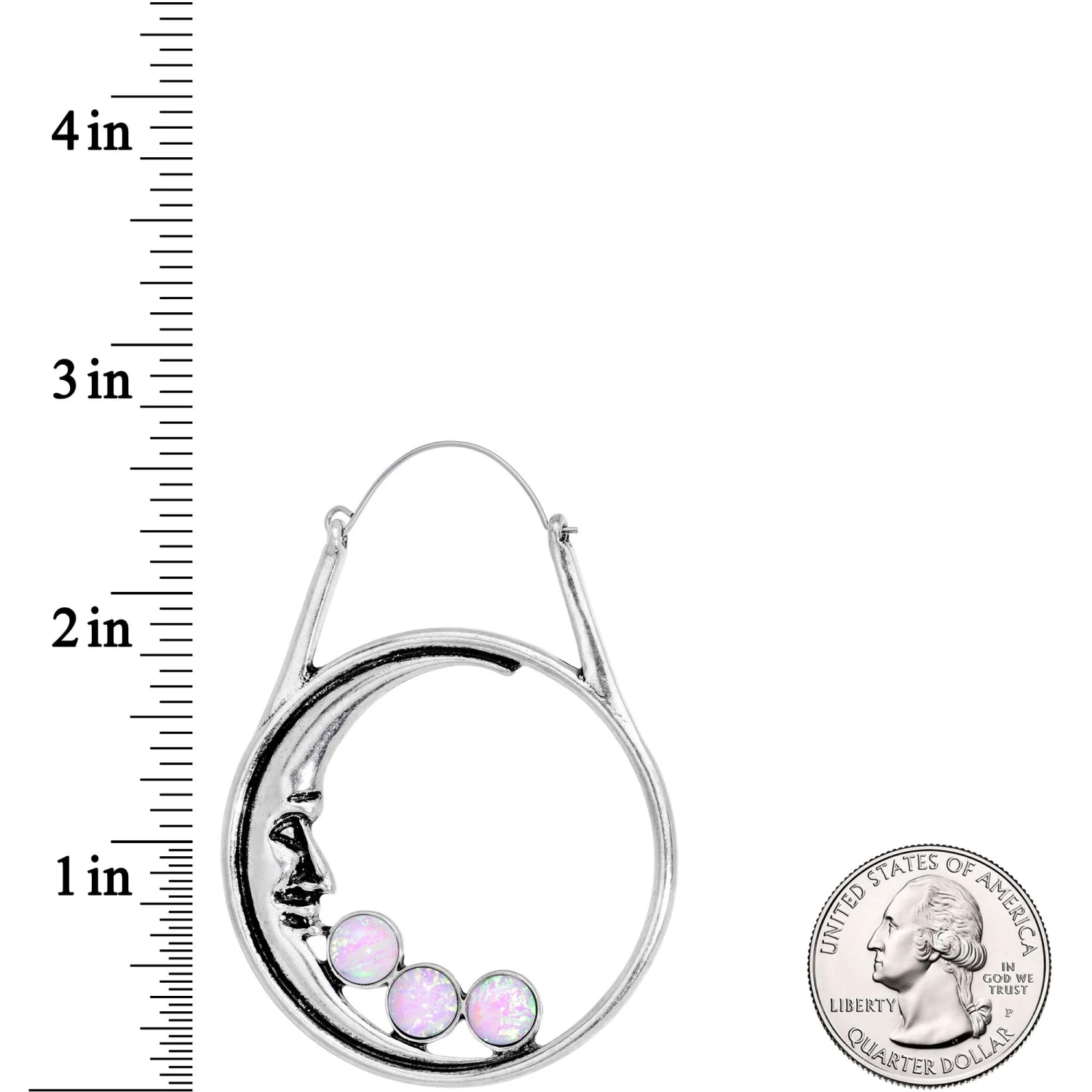 Pink Faux Opal Smiling Man In The Moon Tunnel Plug Earrings 4 Pink Faux Opal Smiling Man In The Moon Tunnel Plug Earrings - Image 4