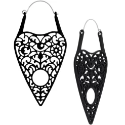 Black Spirit Of Halloween Planchette Tunnel Plug Earrings