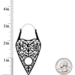 Black Spirit Of Halloween Planchette Tunnel Plug Earrings 9 Black Spirit Of Halloween Planchette Tunnel Plug Earrings -Body Jewelry Store 65035.otherimage3