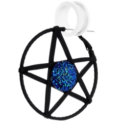 Blue Faux Druzy Making Some Magic Pentacle Tunnel Plug Earrings 6 Blue Faux Druzy Making Some Magic Pentacle Tunnel Plug Earrings -Body Jewelry Store 65036.otherimage2