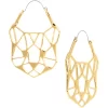 Gold Tone Geometric Cut Out Cat Panther Tunnel Plug Earrings