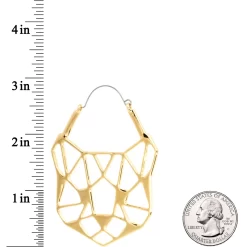 Gold Tone Geometric Cut Out Cat Panther Tunnel Plug Earrings 7 Gold Tone Geometric Cut Out Cat Panther Tunnel Plug Earrings -Body Jewelry Store 65039.otherimage3