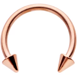 16 Gauge 3/8 Clear Gem Rose Gold Tone Hinged Circular Ring Set -Body Jewelry Store 65184.otherimage3