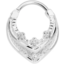 16 Gauge 3/8 Pretty Princess Hinged Septum Ring