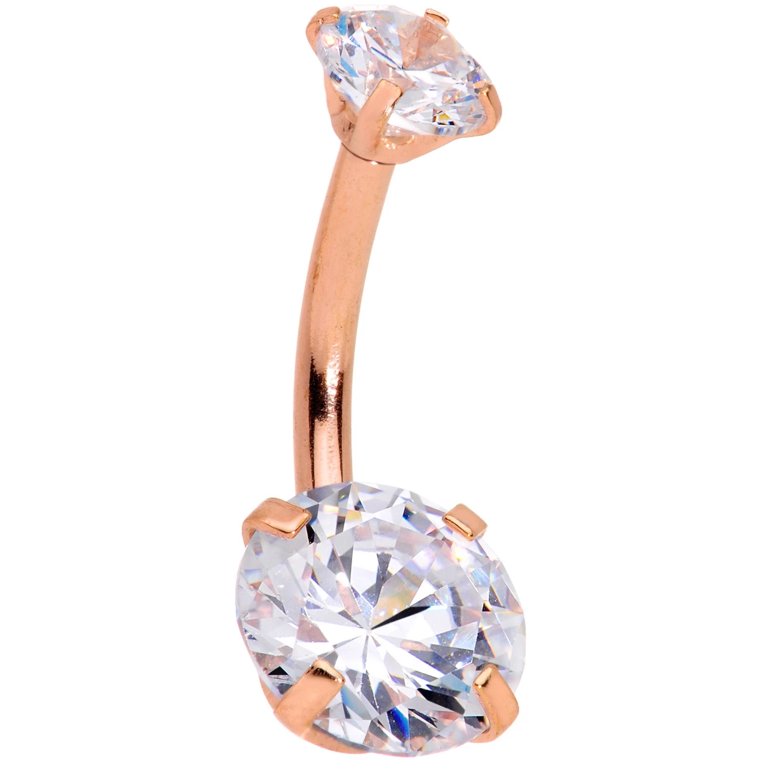 Gaby Clear Gem Rose Gold Hue Round Rhombus Heart Star Belly Ring Set Of 4 3 Gaby Clear Gem Rose Gold Hue Round Rhombus Heart Star Belly Ring Set Of 4 - Image 3