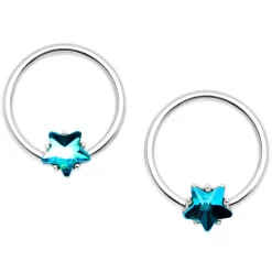 Gaby 14 Gauge 9/16 1/2 Blue Star Gem BCR Barbell Nipple Ring Set 6 Gaby 14 Gauge 9/16 1/2 Blue Star Gem BCR Barbell Nipple Ring Set -Body Jewelry Store 65598.otherimage2