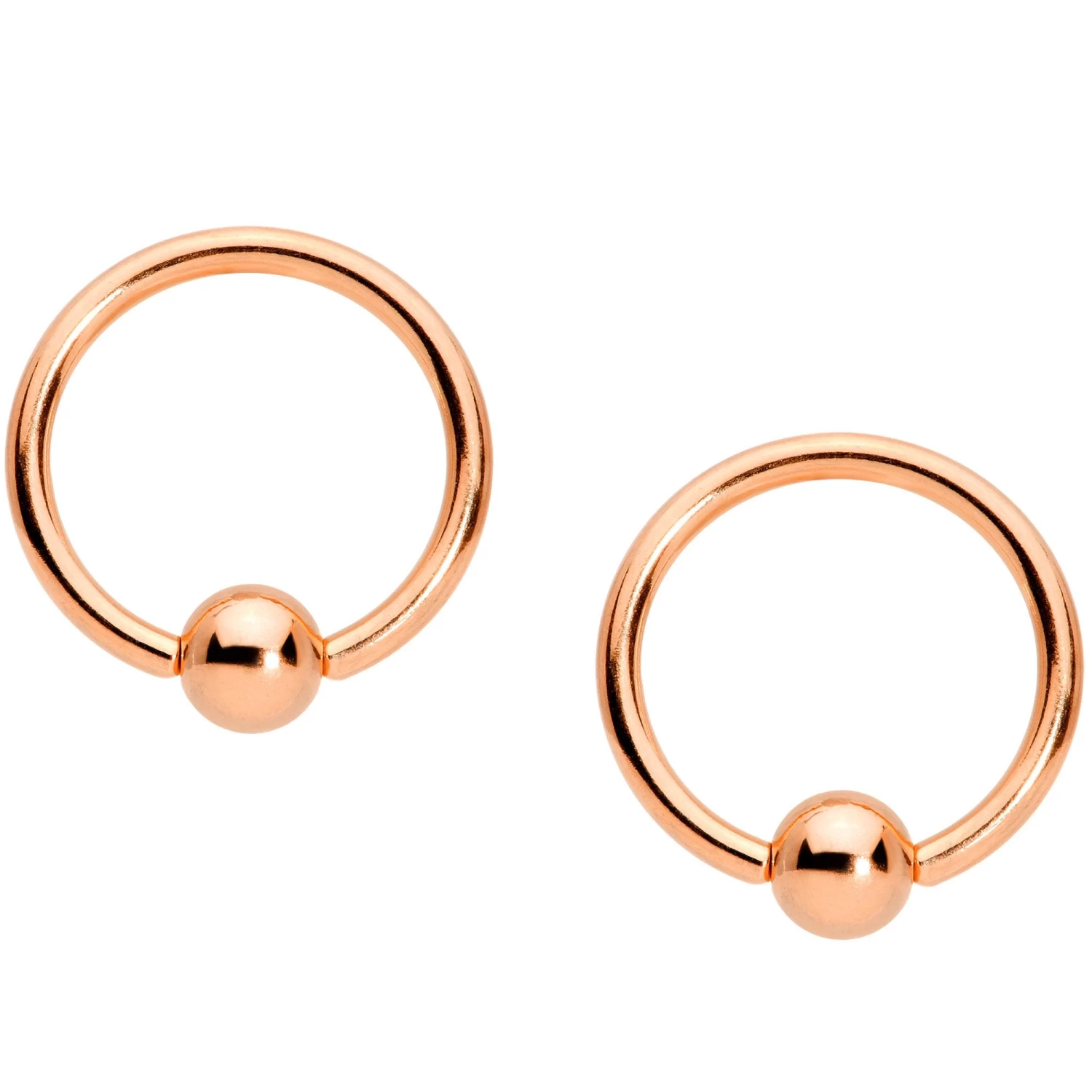 Gaby 14 Gauge Rose Gold Tone Santa Captive Barbell Nipple Ring Set Of 4 3 Gaby 14 Gauge Rose Gold Tone Santa Captive Barbell Nipple Ring Set Of 4 - Image 3