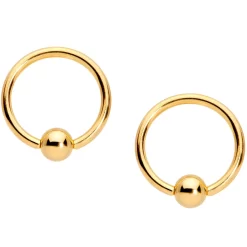 Gaby 14 Gauge 1/2 Gold Tone Santa Captive Barbell Nipple Ring Set Of 4 6 Gaby 14 Gauge 1/2 Gold Tone Santa Captive Barbell Nipple Ring Set Of 4 -Body Jewelry Store 65611.otherimage2