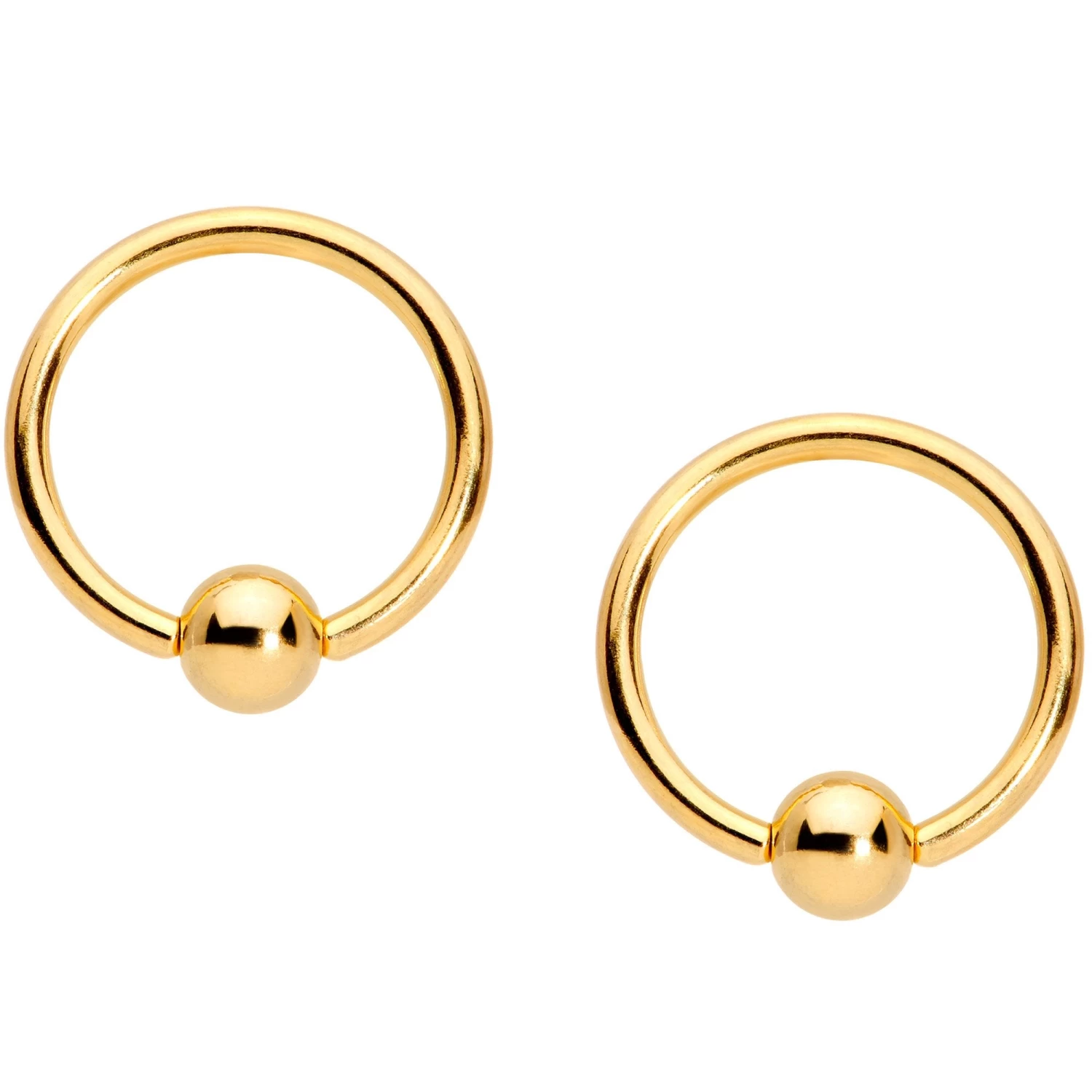Gaby 14 Gauge 1/2 Gold Tone Santa Captive Barbell Nipple Ring Set Of 4 3 Gaby 14 Gauge 1/2 Gold Tone Santa Captive Barbell Nipple Ring Set Of 4 - Image 3