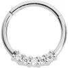 16 Gauge 3/8 Clear CZ Gem Quartet Hinged Segment Ring