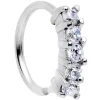 18 Gauge 5/16 Clear CZ Gem Crowning Glory Seamless Circular Ring